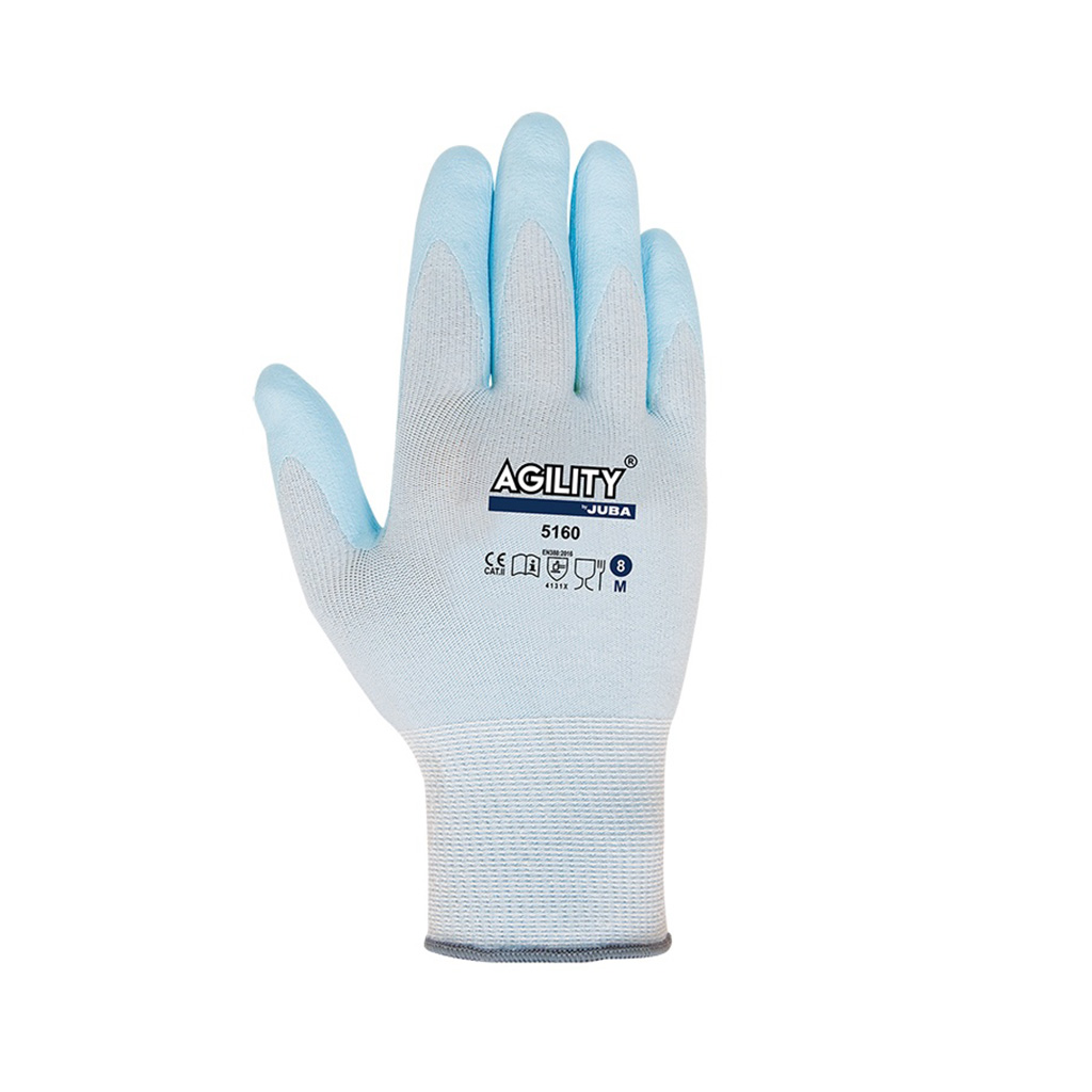 Juba agility-blue - Juego guantes nylon nitrilo talla 10
