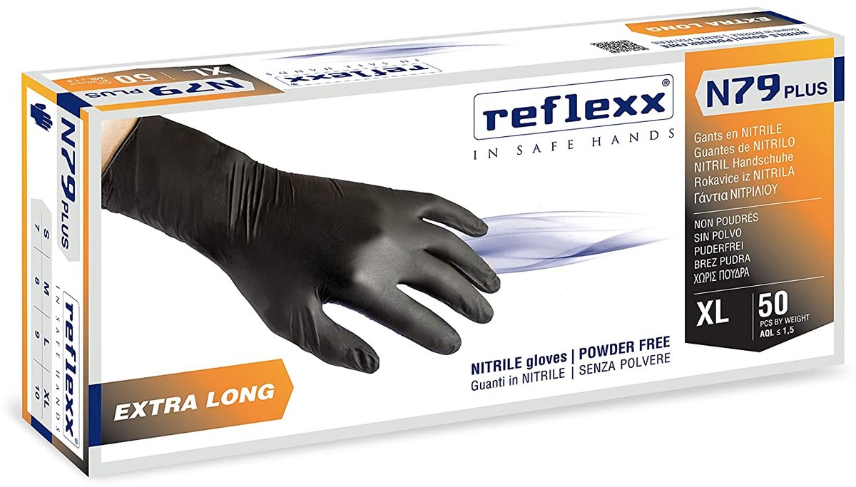 Guantes de nitrilo negro Nitriflex Black Soft SANTEX (caja 100 unidades)
