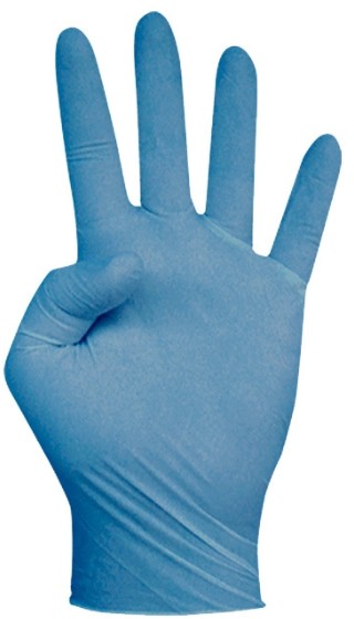 Guante desechable nitrilo azul Dermolite sin polvo Cuatrogasa